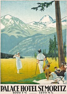 Affiche publicitaire pour le Palace Hotel à St. Moritz - Emil Cardinaux