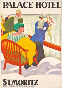 Affiche publicitaire pour le Palace Hotel à St. Moritz - Emil Cardinaux
