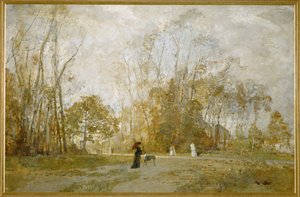 Aus dem Prater - Des jardins du Prater ... (huile sur bois)