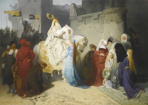Merlin présentant le futur roi Arthur
