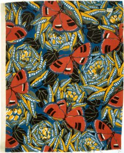 Papillons sur des roses stylisées - Émile Alain Séguy