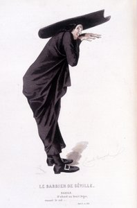 Œuvre complète de Beaumarchais (1732-1799) par Édouard Fournier. dessin par Émile Bayard. éd. Laplace, Sanchez et Cie, Paris 1876. Voici Bazile dans "Le Barbier de Séville" - Emile Antoine Bayard