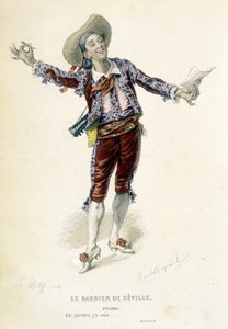 Figaro dans « Le barbier de Séville » dans les « Œuvres complètes de Beaumarchais », éd. Laplace Sanchez & cie, Paris