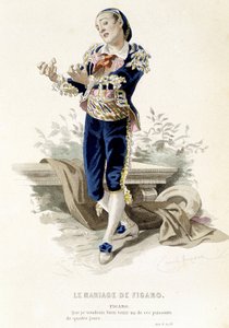 Figaro dans «Le mariage de Figaro» - dans «Œuvres complètes de Beaumarchais», dessins d