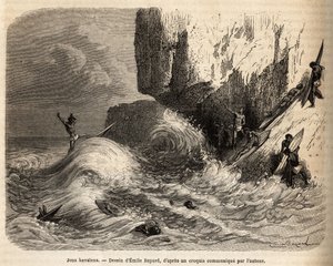 Jeux hawaïens, au précipice de Mokapuu, sur l