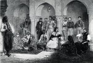 Mlle Tinne avec son personnel de maison, Alger, illustration de 