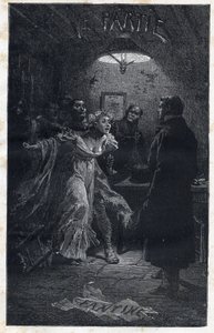 Monsieur Madeleine vient au secours de Fantine lors de son arrestation par Javert - Illustration par Emile Bayard (1837-1891) pour « Les Misérables - Première partie : Fantine » de Victor Hugo (1802-1885) 1862 - Emile Antoine Bayard