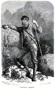 Touriste anglais - illustration du livre « Mœurs et Caractères des Peuples », édition 1884 - Emile Antoine Bayard