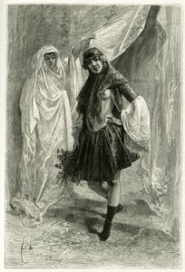 Portrait de Ziba Khanoum, princesse persane. Gravure par Émile Bayard, d