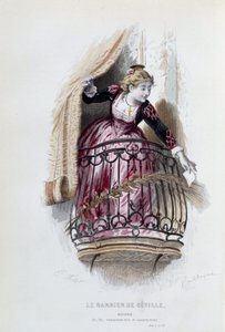 Rosine dans "Le Barbier de Séville" par Pierre Augustin Caron de Beaumarchais (1732-1799), dessins par Emile Bayard (1837-1891) - Emile Antoine Bayard
