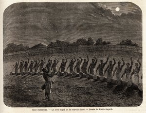 La cérémonie des tambours pour la montée de la nouvelle lune, à la tête de la tribu Rumanika, à Karague (ouest du lac Victoria, dans l