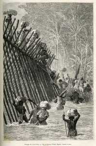 Le passage de la rivière Lovoi (ou rivière du diable) (région du Katanga, Congo) par l