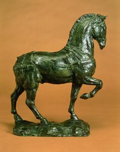 Cheval sans selle, vers 1915 (bronze avec patine verte)