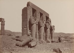 Thèbes, Temple de Ramasseum, Colosses brisés, années 1870 - Émile Béchard