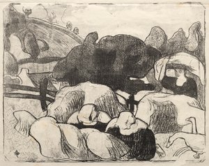 Les Bretonneries : Bretonnes Faisant les Foins - Emile Bernard