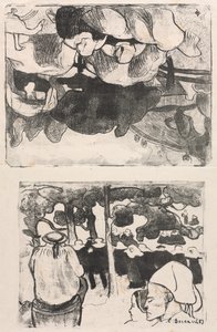 Les Bretonneries : Bretonnes Faisant les Foins et La Noce en Bretagne - Emile Bernard