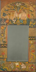 Cadre de miroir décoré de plantes, fleurs et deux figures féminines - Emile Bernard