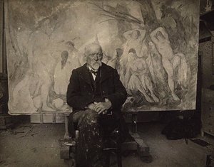 Paul Cézanne dans son atelier aux Lauves, 1904 - Emile Bernard