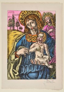Sainte Marie Mutter Gottes: Die Jungfrau und der Engel mit Nimbus - Emile Bernard