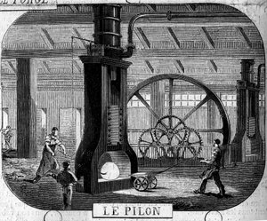 Forges de la Franche-Comté : le pilon. Usine de Fraisans, Jura (39)