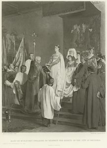 Marie de Bourgogne jurant de respecter les droits de la ville de Bruxelles - Emile Charles Wauters