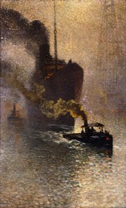 Escorte sur la Tamise dans le Brouillard, 1918 - Emile Claus