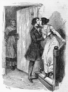 Illustration pour Eugénie Grandet, roman de Honoré de Balzac (1799-1850) de la collection intitulée La Comédie Humaine, gravure par Emile Deschamps (1822-1893) - Emile Deschamps