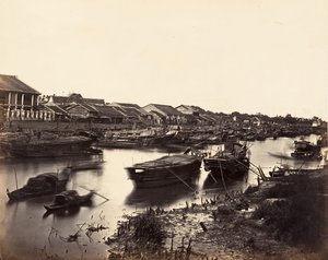 Vue de la ville chinoise Cholen Feuille No. 5, Saïgon, Cochinchine, 1866 - Emile Gsell