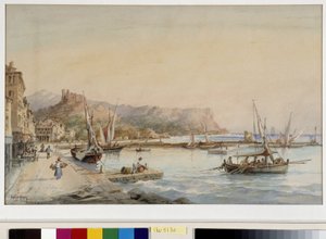 Vue du port de Cassis Aquarelle par Émile Henry (1822-1920) Fondation regards de Provence, Marseille - Emile Henry