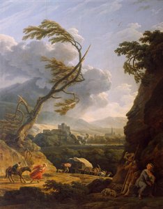 Midi sur terre, coup de vent - Emile Jean Horace Vernet