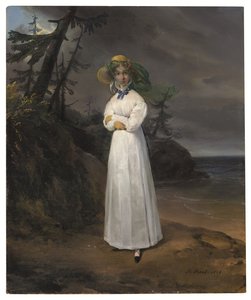 Portrait de la veuve Comtesse Jean-Henri-Louis Greffulhe dans un paysage
