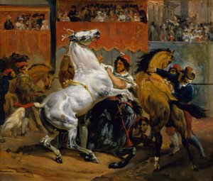Le départ de la course des chevaux sans cavalier - Emile Jean Horace Vernet