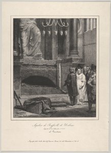 La tombe de Raphaël, ouverte le 14 septembre 1833, Panthéon, Rome - Emile Jean Horace Vernet