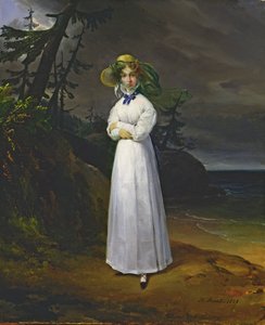 Jeune fille dans un paysage romantique, 1825 - Emile Jean Horace Vernet