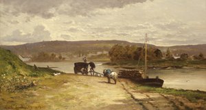 Paysage fluvial, 1837 - Emile Lambinet