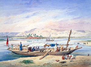 Un bateau sur le Nil, Égypte - Emile Prisse d