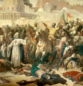 (détail) Première Croisade : La prise de Jérusalem par les croisés le 15/07/1099 - Emile Signol