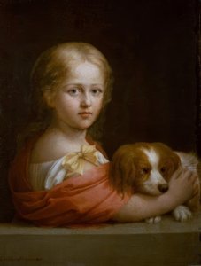 Une fille avec un chien