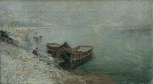 Bateaux de pêche sur la rive du Danube - Emilie Mediz Pelikan