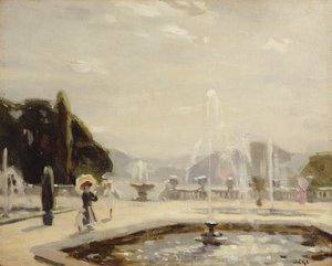 La fontaine (huile sur toile) - Emily G. Court