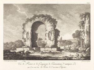 Vue de ruines et de fragments de construction antique... de l