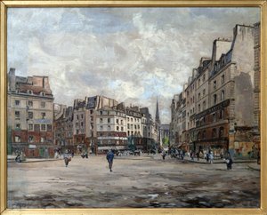 Place Maubert en 1888, Peinture à l