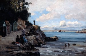 Samedi à la plage de bain pour femmes, 1876