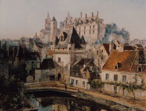 Le château de Loches et la Porte des Cordeliers, vue prise depuis la filature - Emmanuel Lansyer