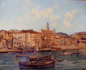 Le port de Menton 1891 - Emmanuel Lansyer