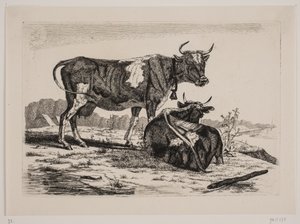 Deux vaches dans un paysage - Emmerik Høegh Guldberg