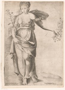 Flore ou Proserpine (série Speculum Romanae Magnificentiae) - Enea Vico (attributed to)