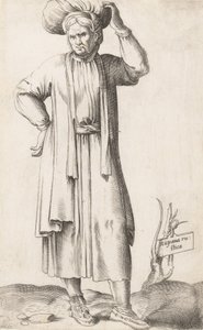 Planche de costume : Hispania Rustica avec linge sur la tête - Enea Vico