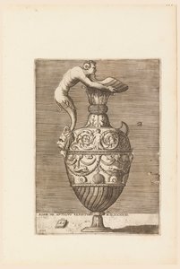 Aiguière avec un satyre tenant une grande conque (Vico)