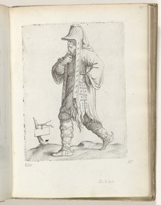 Homme avec une barbe (Diversarum gentium nostrae aetatis habitus) - Enea Vico
